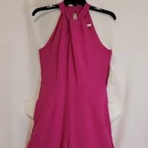 Julia Jordan Magenta Halter Jumpsuit